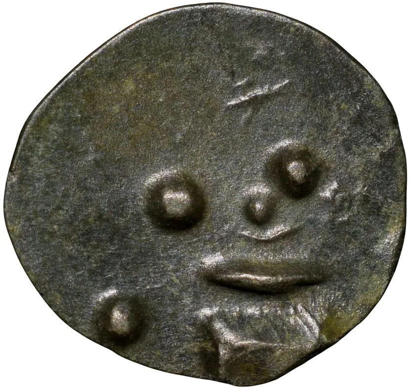 Potin Coin of Kadambas of Banavasi(AD325-620) with Sankha within dotted circle Rare