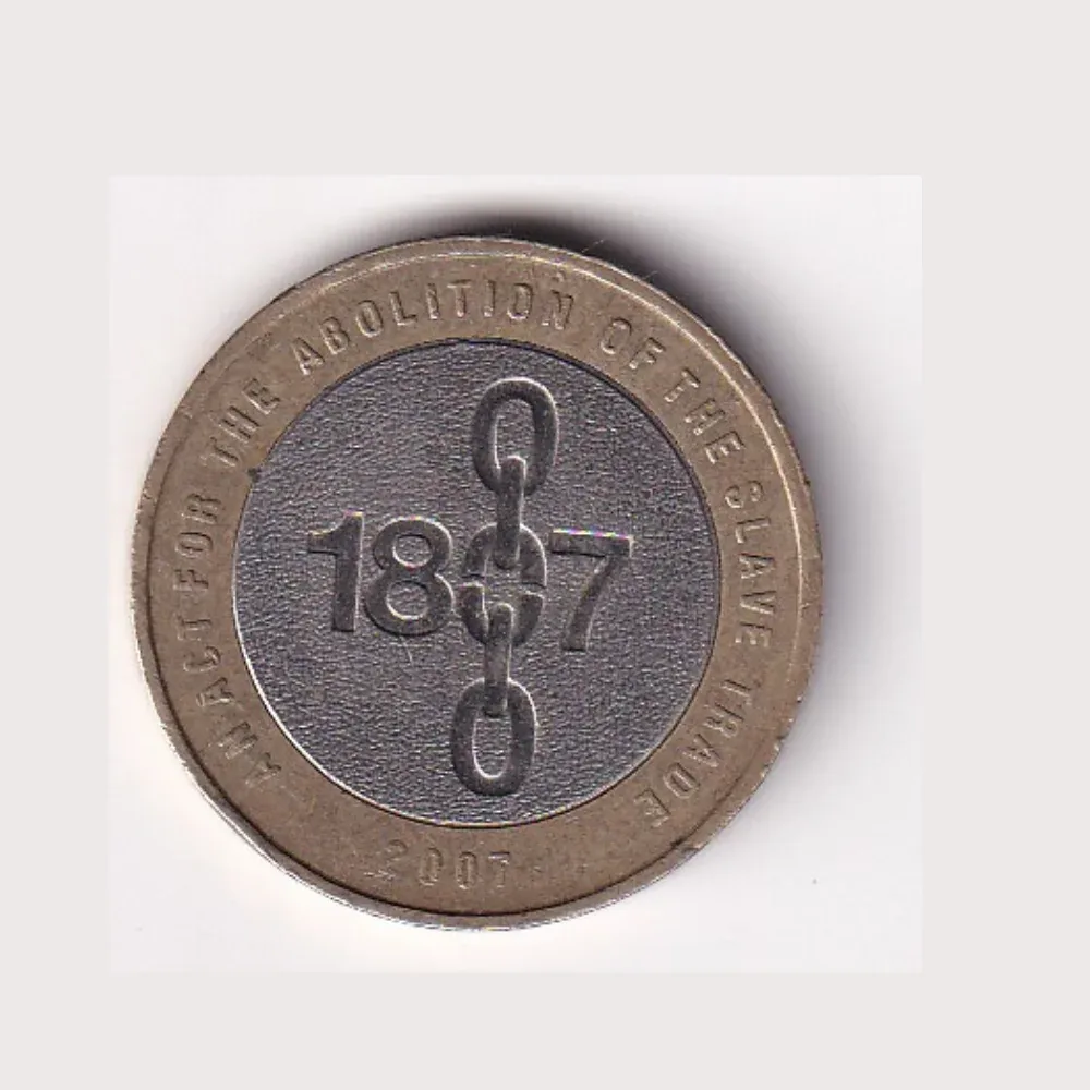 United Kingdom 2 Pounds 2007 (Elizabeth II Abolition of Slave Trade) Rare Commemorative Bimetallic Coin