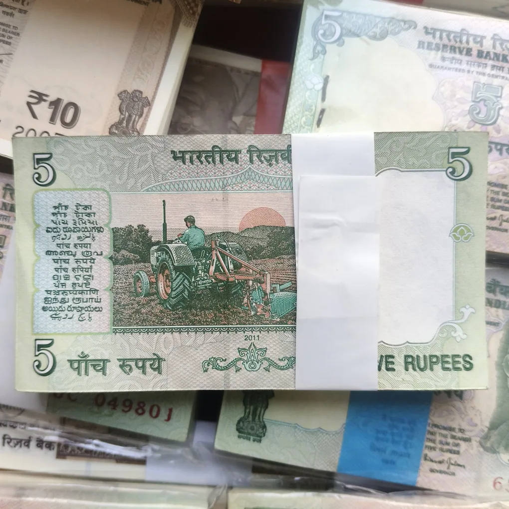 Rare 5 Rupee Tractor Issue Bundle Serial Wise 100 Notes Lowest Price Deal Signature D Subbarao