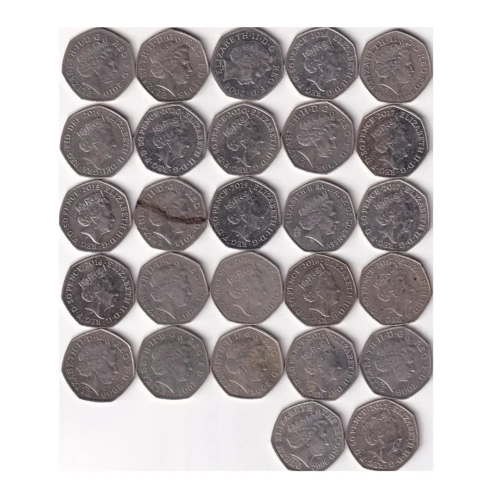 27 Different United Kingdom 50 Pence Rare Commemorative Coin (27 Pcs) Set
