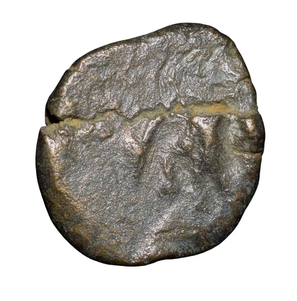 Copper Coin of Balamitra (2nd Cen.BC) from Central India with Lion & Legends/Animal Motif Extremely Rare