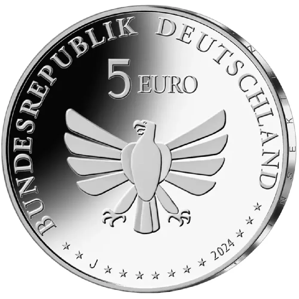 Germany 5 Euro 2024 Coloured UNC Coin #AA-7