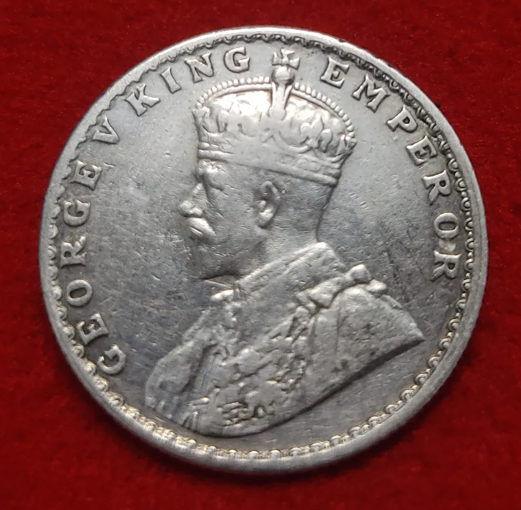 Half Rupee Silver Coin George V 1923 Bombay Mint