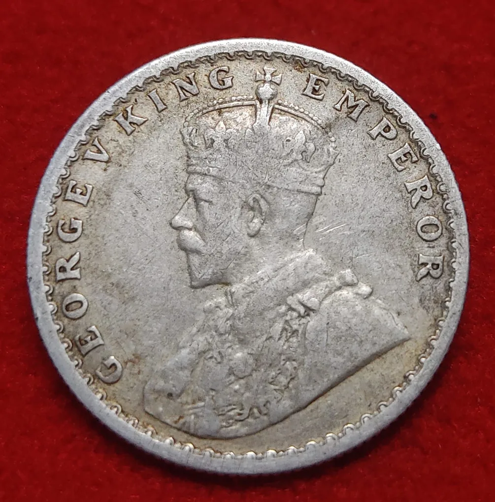 Half Rupee Silver Coin George V 1924 Calcutta Mint
