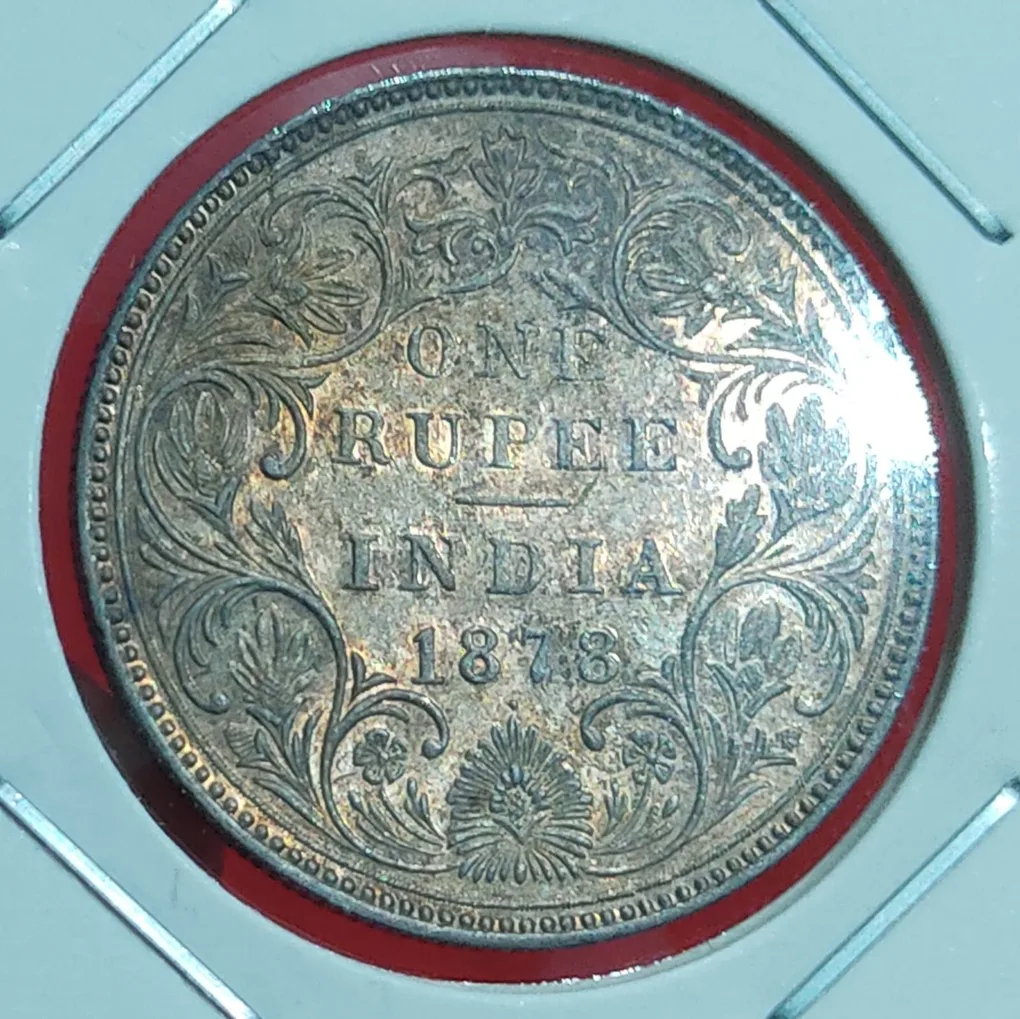 One Rupee Silver Coin Victoria Empress 1878 Bombay