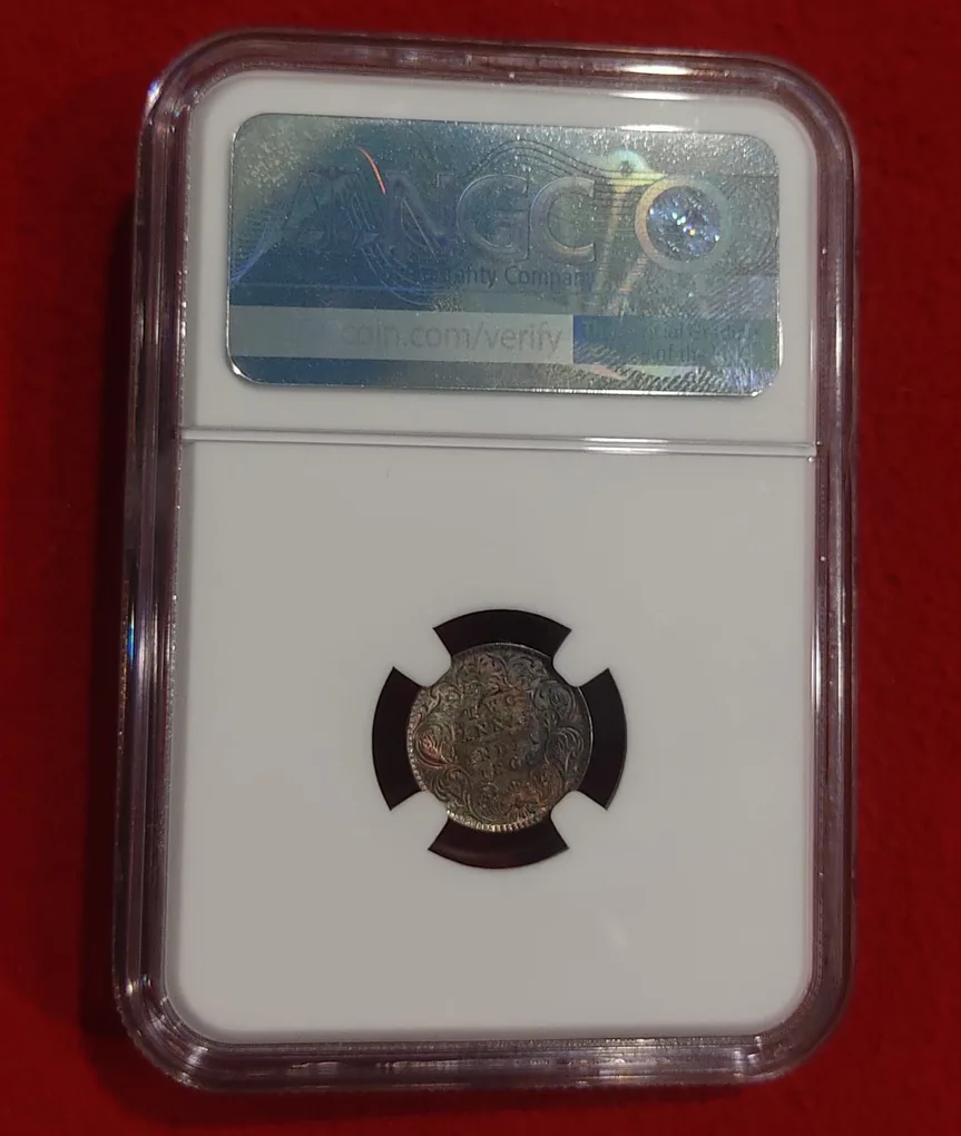 Two Anna 1862 Calcutta NGC Graded MS 65