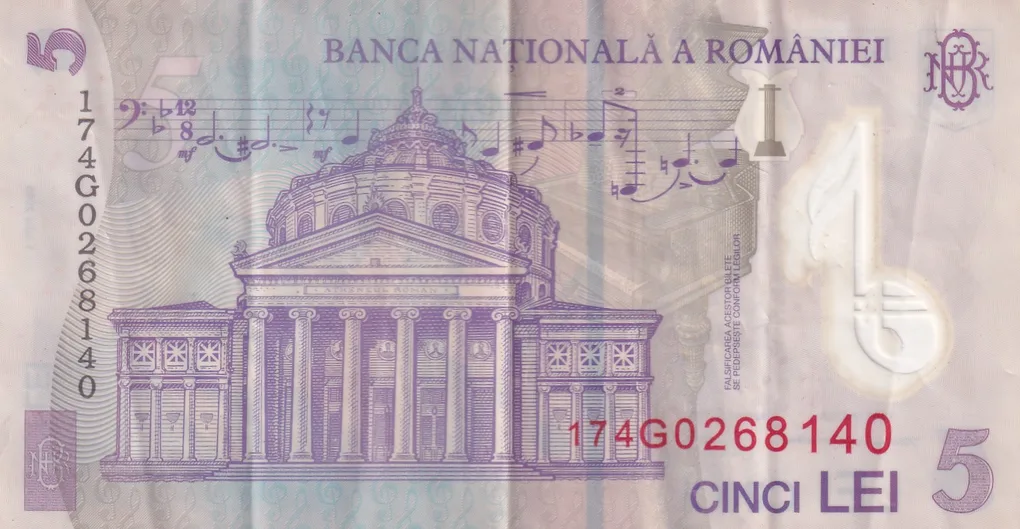 Romania 5 Lei Polymer Rare Foreign Note #B2