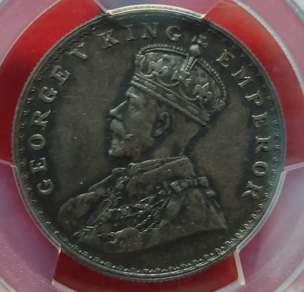 Rare One Rupee Silver Coin George V 1922 Bombay PCGS Graded MS 62