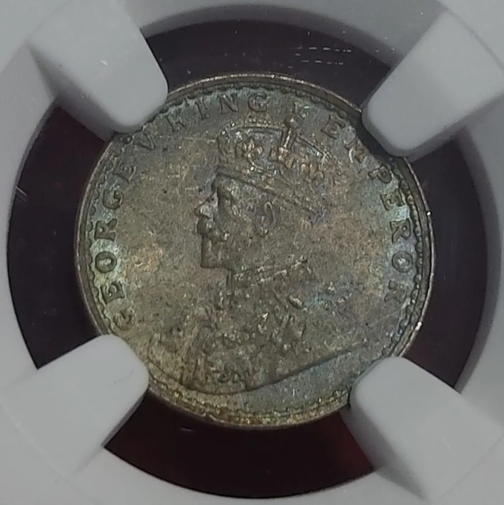 British India Two Anna 1915 Bombay NGC Graded MS 61