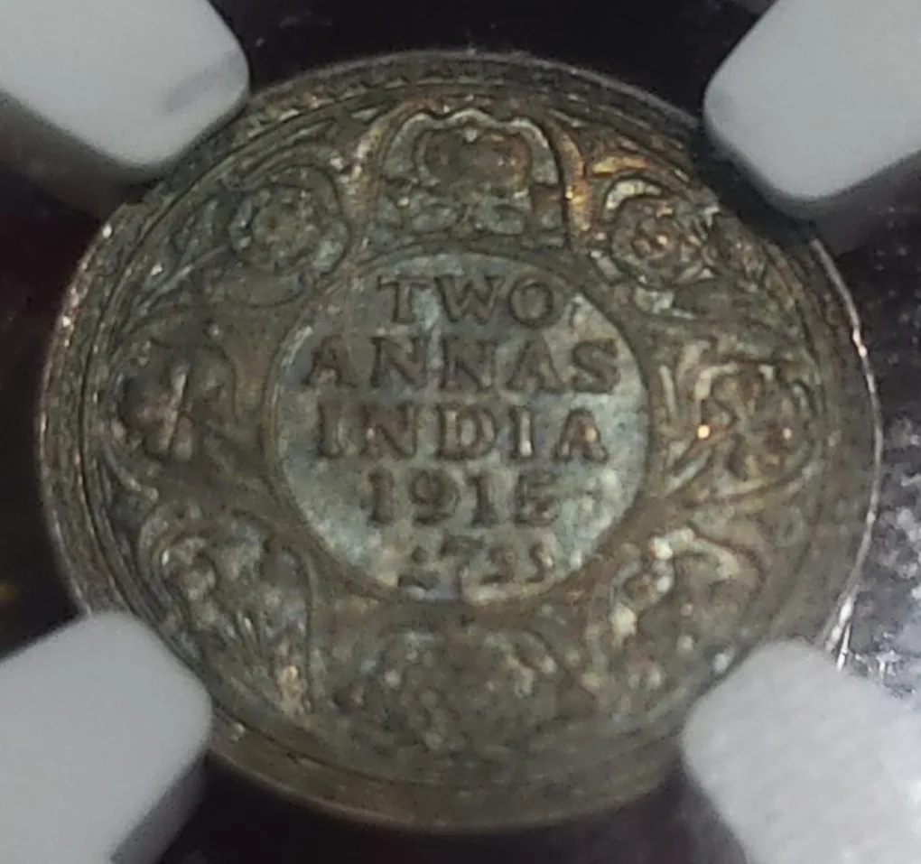British India Two Anna 1915 Bombay NGC Graded MS 61