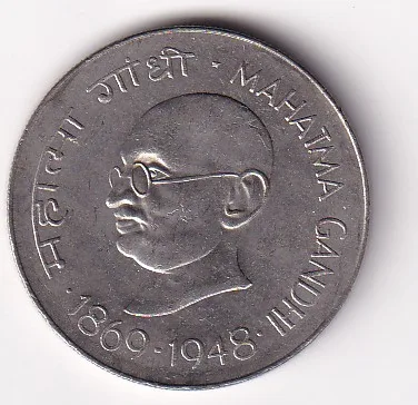 1 Rupee Mahatma Gandhi (1869-1948) Rare Commemorative UNC Coin#Z-177