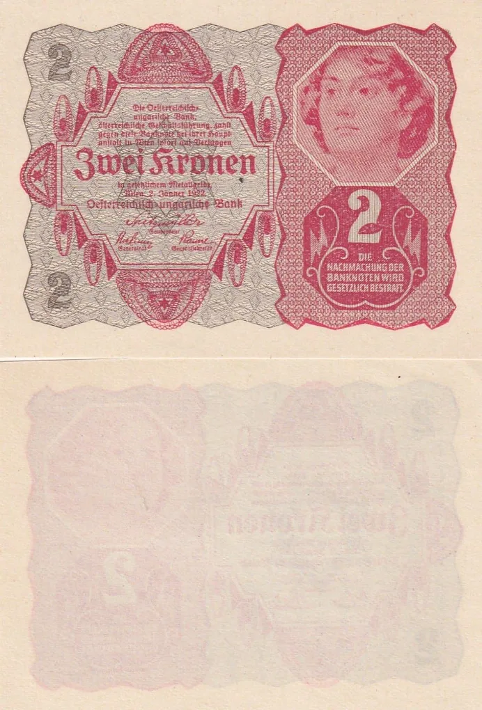 Austria 2 Kronen Rare UNC Note