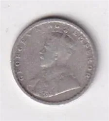 British India 2 Annas 1917 George V Rare Silver Coin