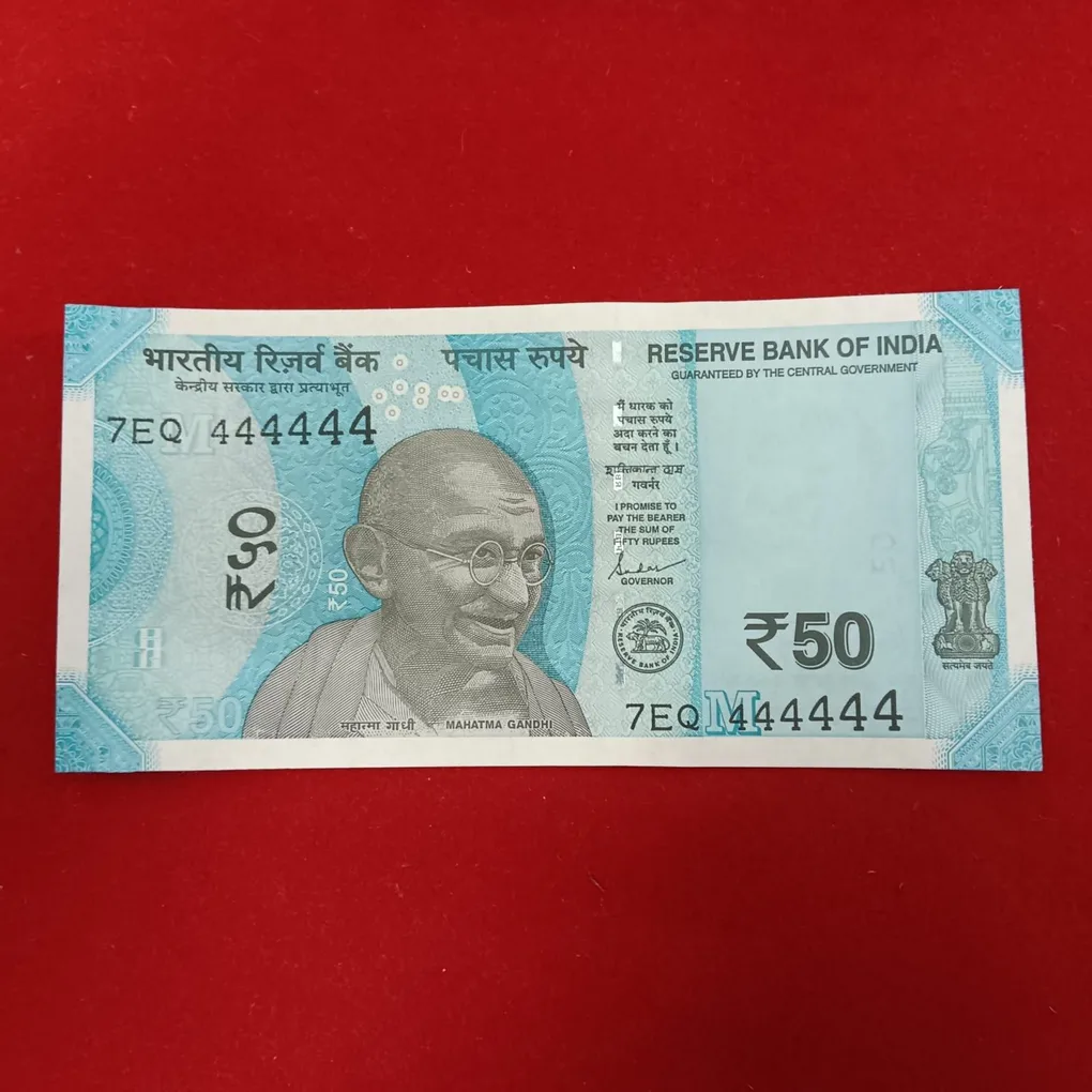 50 Rs Rare Fancy Number Note 444444 Gem Unc Condition 2024 Year Sku 08