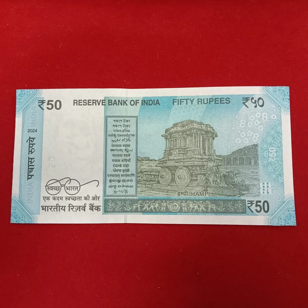 50 Rs Rare Fancy Number Note 444444 Gem Unc Condition 2024 Year Sku 08