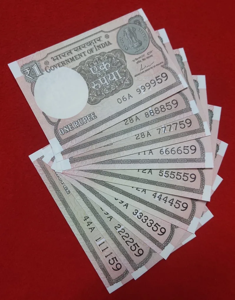 One Rupee Fancy Number Set GEM UNC Condition