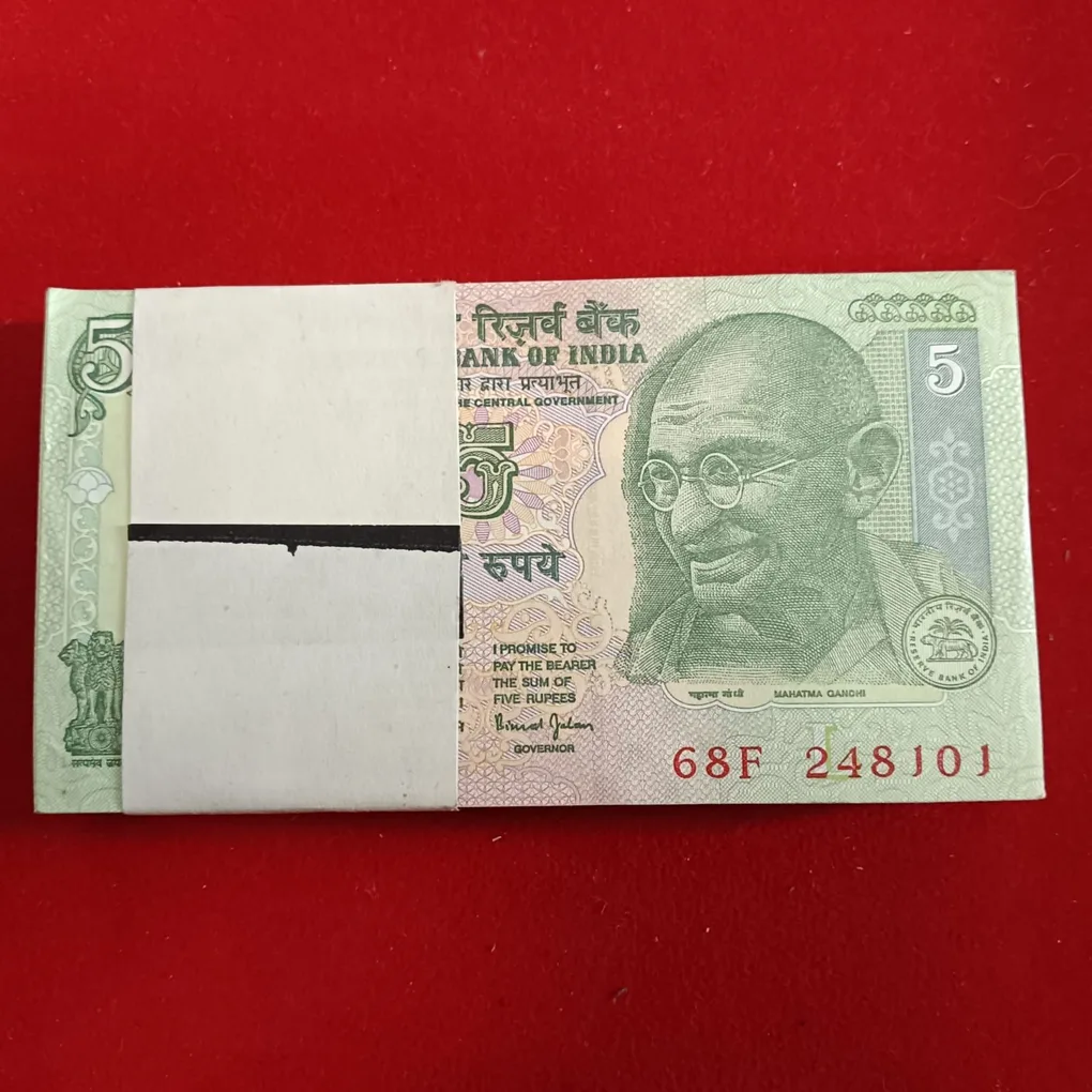 Five Rs Rare Mahatma Gandhi Full Bundle Governor Bimal jalan Gem Unc Condition 248101