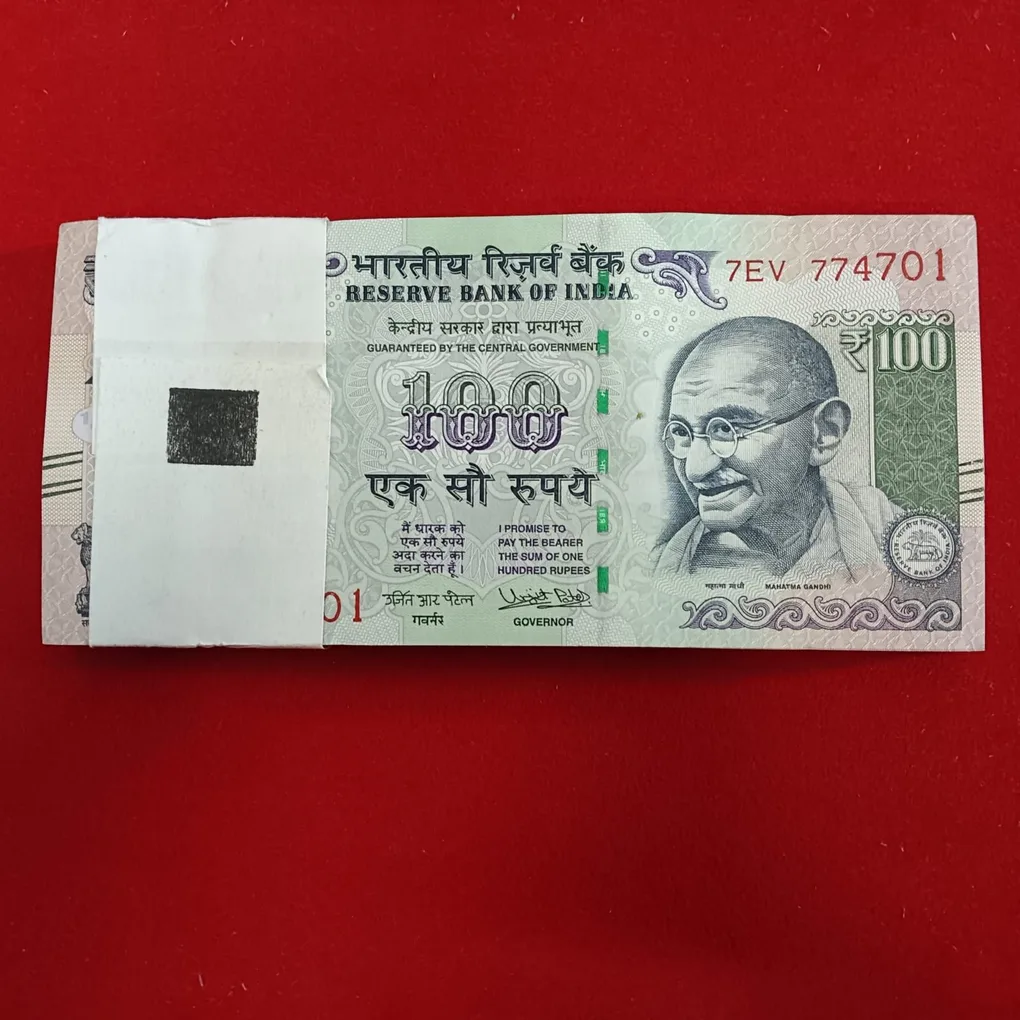 100 Rs Old Rare Full Bundle End 786 Governor Urjit Patel Unc Condition 2017 Year 774701