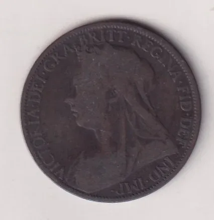 United Kingdom 1 Penny 1900 - Victoria Rare Coin