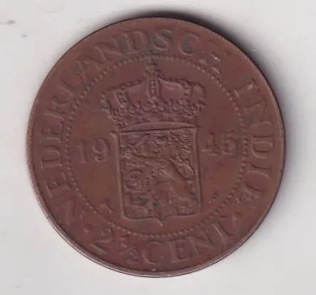 Indonesia › Netherlands East Indies 2½ Cents 1945 Rare Coin