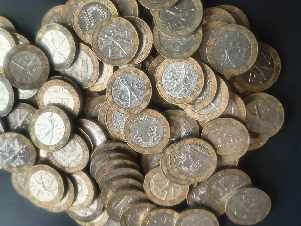 Francs 10 Franc Rare Bimetallic Coin ( 10 PCS LOTT) #AA- 31
