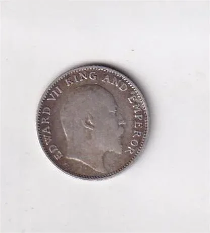 British India 1/4 Rupees 1906 (Edward VII) Rare Silver Coin