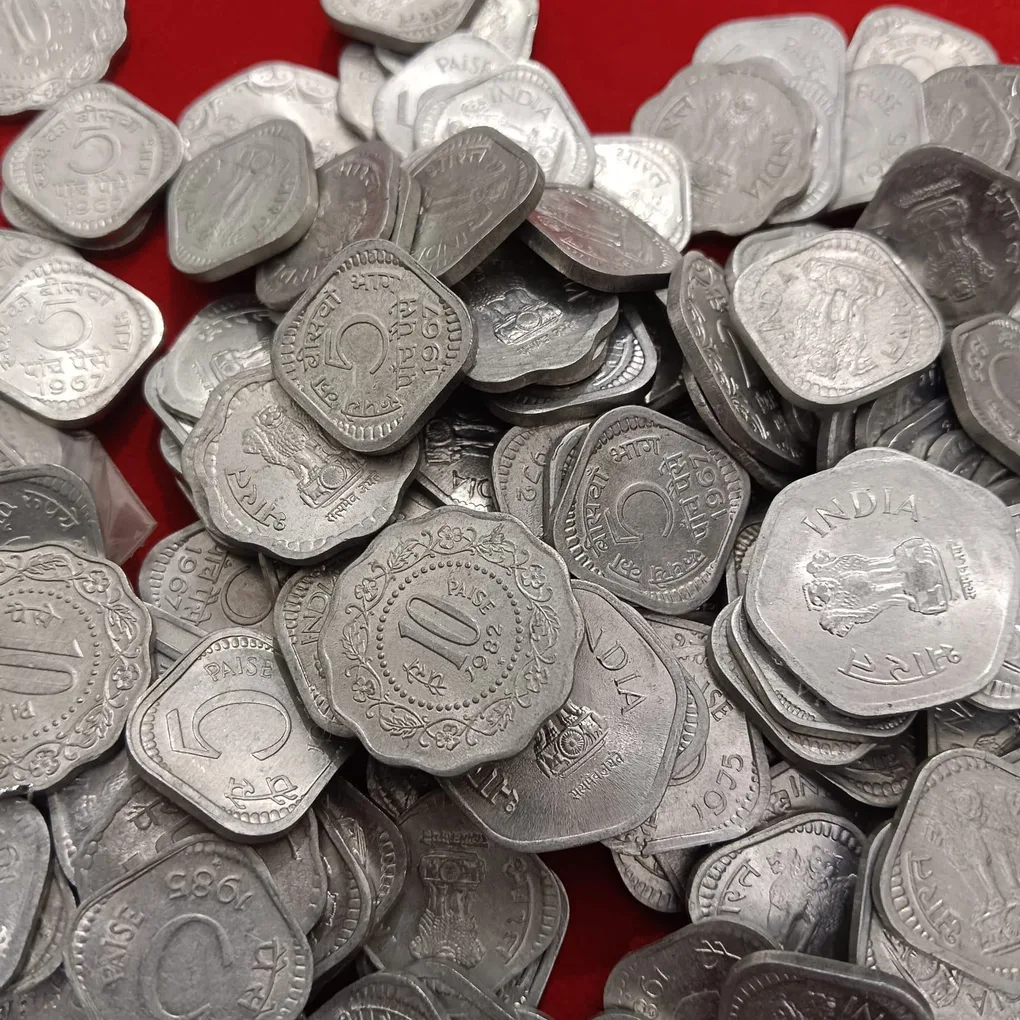 5 Paise 10 Paise Aluminium Coins Gem Bunc Condition 50 Pcs Given