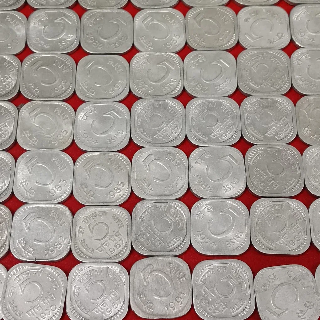 5 Paise 10 Paise Aluminium Coins Gem Bunc Condition 50 Pcs Given