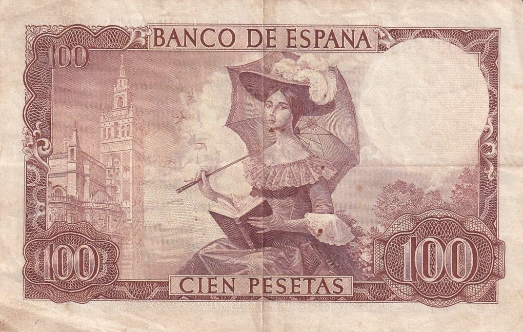 Spain 100 Pesetas Rare Note #B2