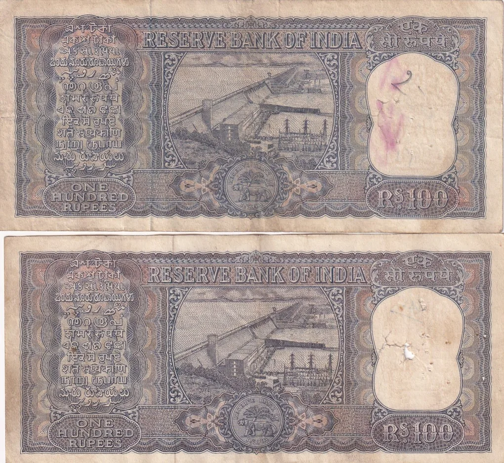 2 Different Governor 100 Rupees Diamond Issue Rare Note Set