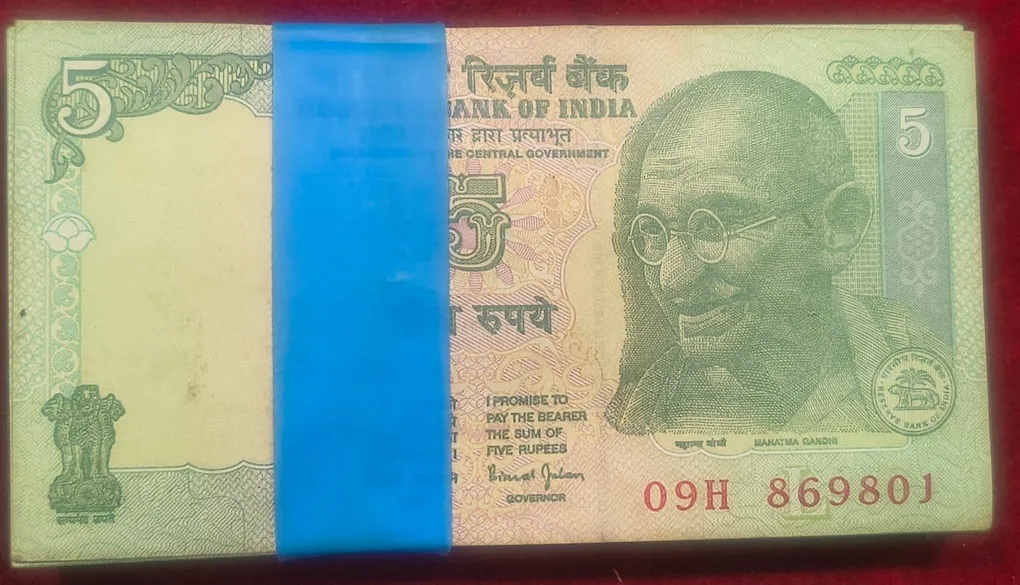 5 Rupees Gandhi Governor Bimal Jalan Rare Serial PACKET#106