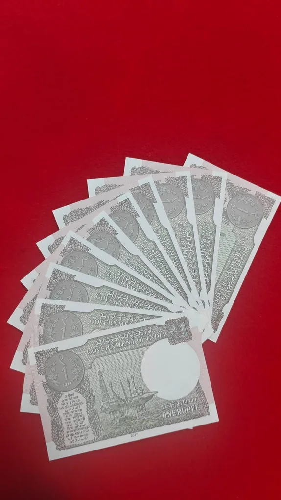 One Rupee 10 Note Set Starting 786 Serial No. 786521 to 786530