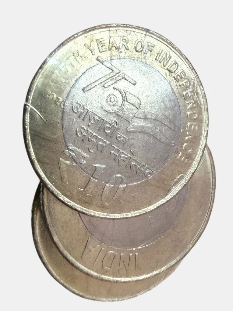 Rs 10 Rupee New Coin RBI 100 Coin Seal Pouch 75 Year Of Independence Packet India Issue 2026 Kolkata Mint Rare