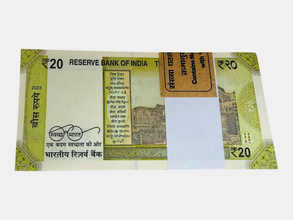 Rs 20 Star Replacement Serial Bundle Gem UNC Prefix 49P Inset A Unique and Rare Issue Year 2023