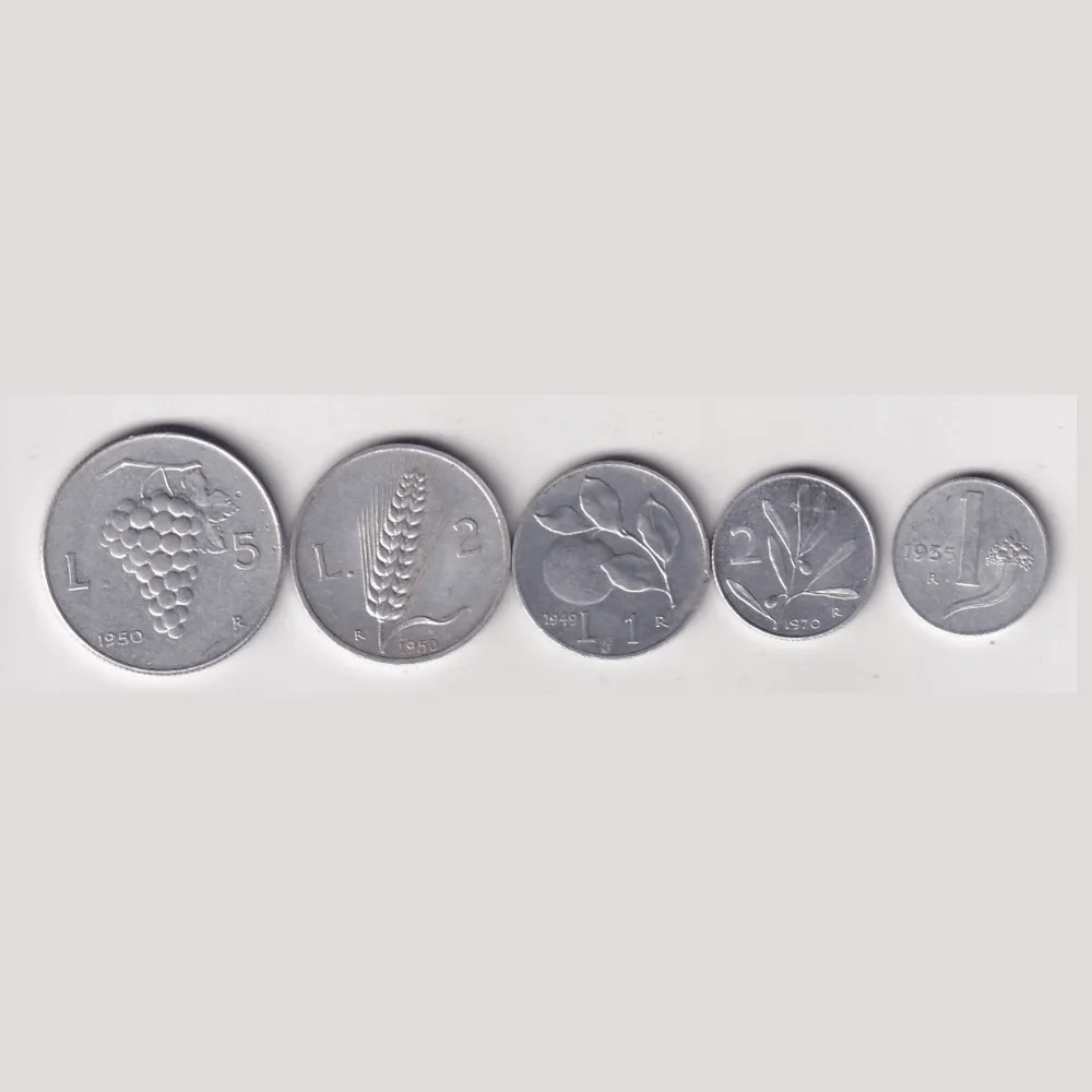 Italy All Different Denomination Commemorative Rare (5 Coin Set) #AA-14