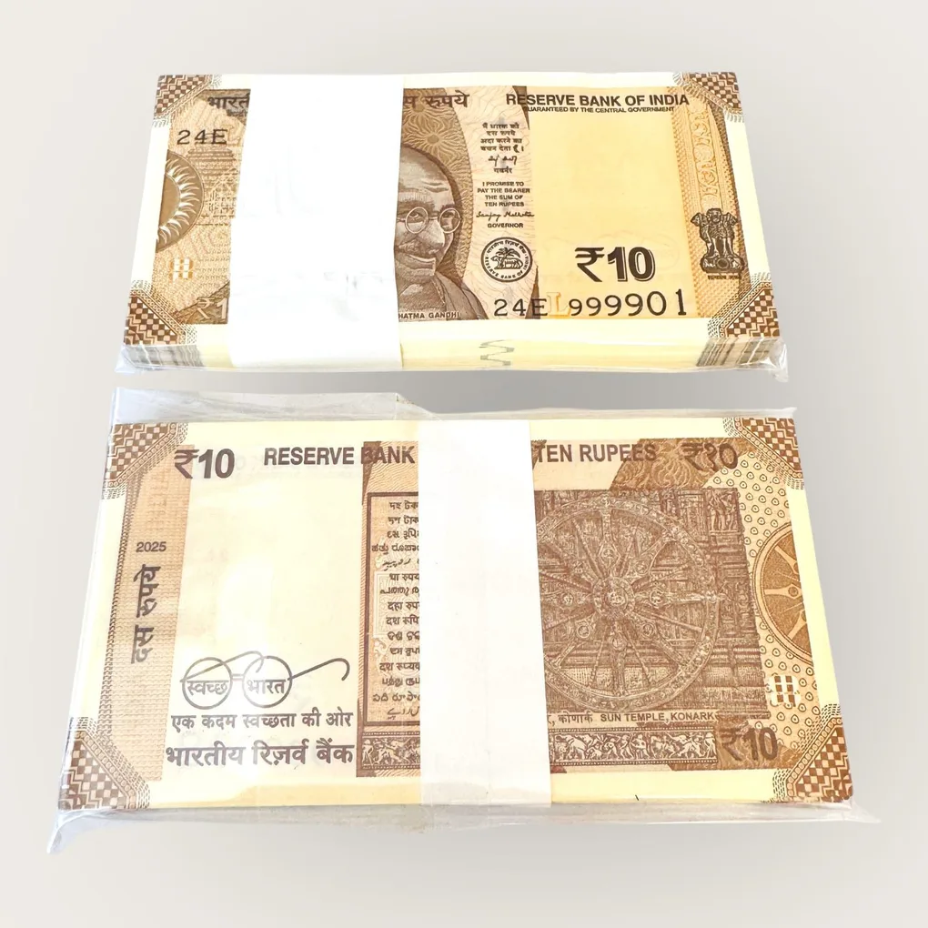 Rs 10 India Banknote Serial Bundle 999901 To 1000000 Gem Unc Unique And Rare