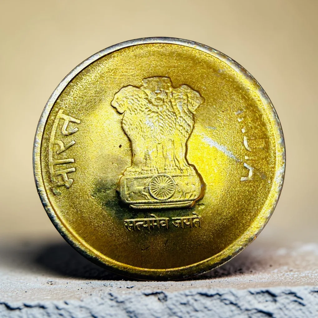 Re 1 Indian Republic Coin Error OMS Unique and Rare