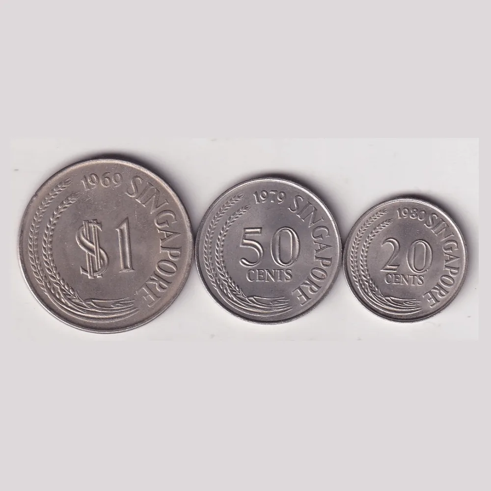 3 Different Denomination Singapore Rare Commemorative UNC Coin (3 Coin Set) #AA-10