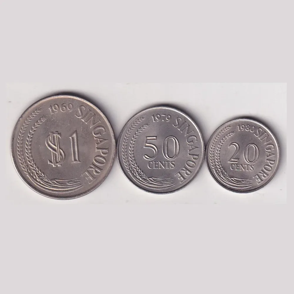 3 DIFFERENT DENOMINATION SINGAPORE RARE COMMEMORATIVE UNC COIN (3 COIN SET)