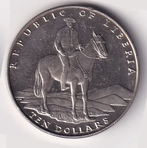 Liberia 10 Dollars 2001 Ronald W. Reagan Commemorative issue Rare UNC Coin