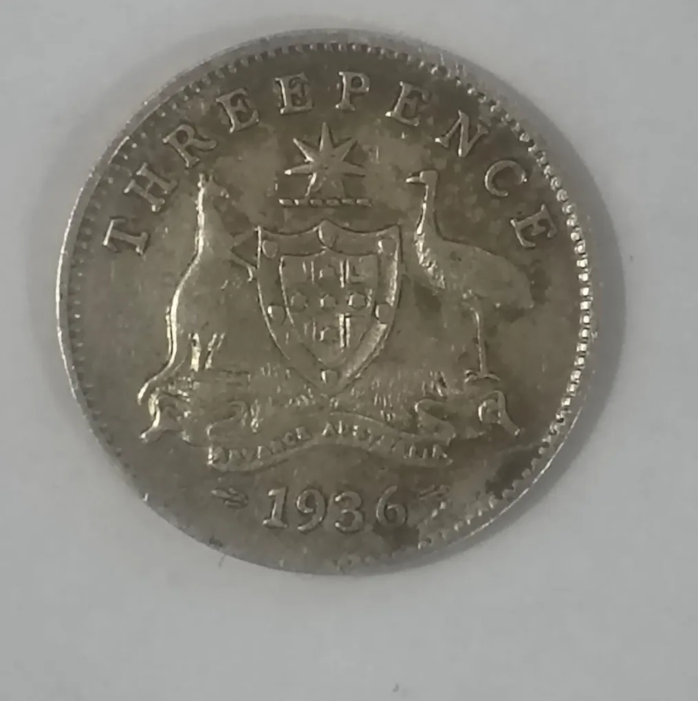 Australia 3 Pence 1936 (George V) Rare Coin