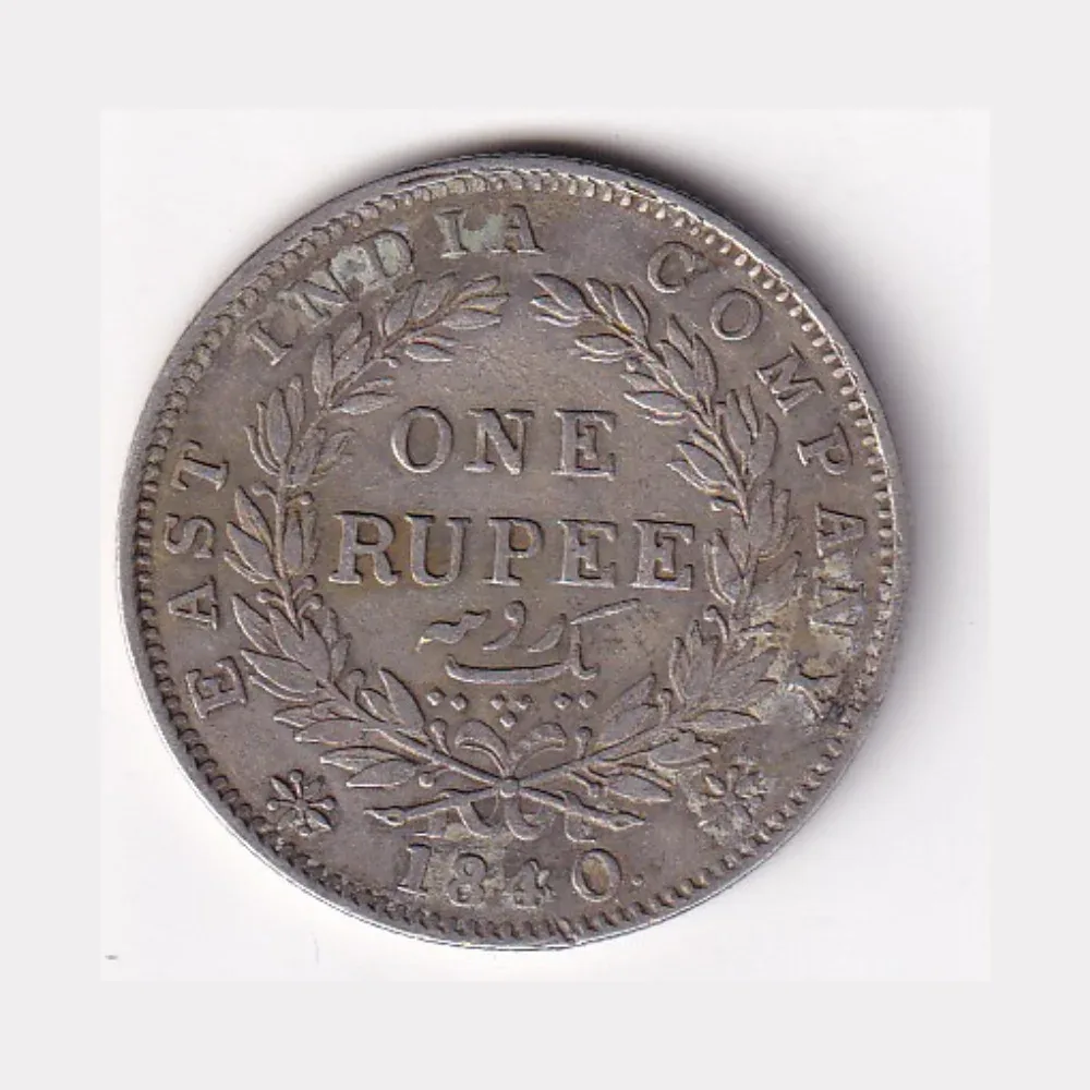 British India 1 Rupee 1840( Victoria) Continuous Legends Rare Silver Coin