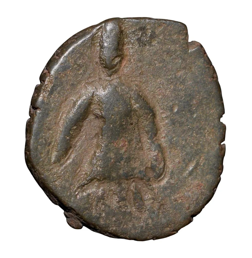 Copper coin of Vasudev(AD 190-230) of Kushan Dynasty Shiv & Nandi Type Beautiful Grade