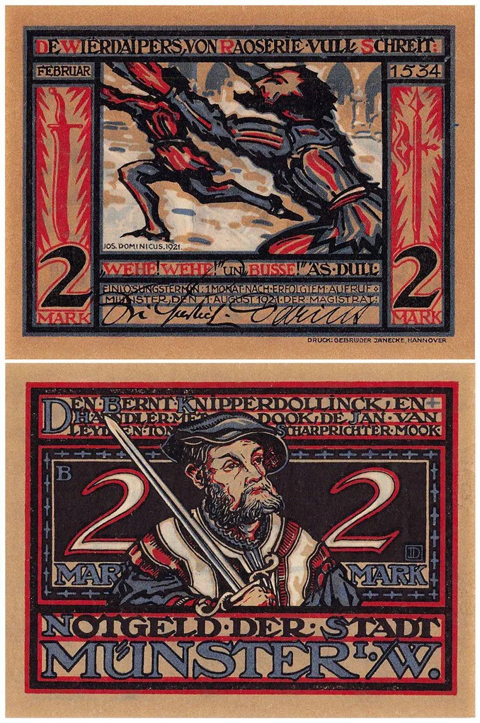 Germany Muenster 2 Mark Notgeld Set 1921 Mehl UNC Unique and Rare