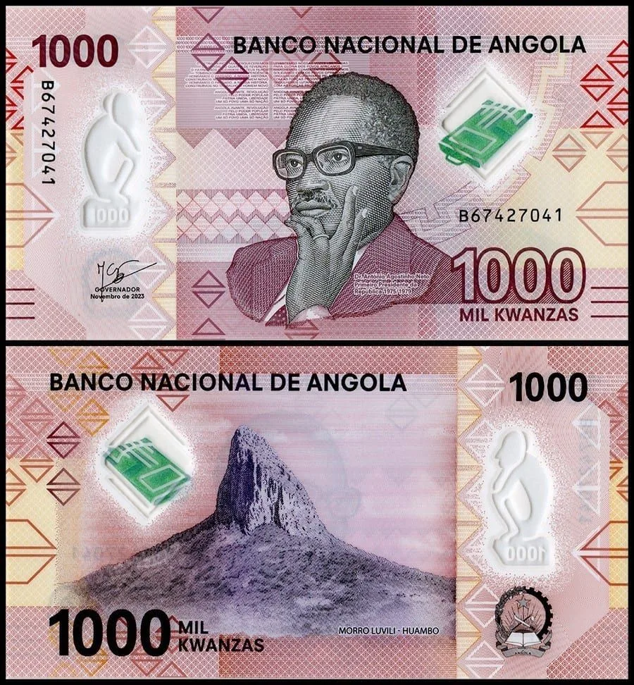 Angola 1,000 Kwanzas World Banknote 2023 P162b UNC Polymer Unique and Rare