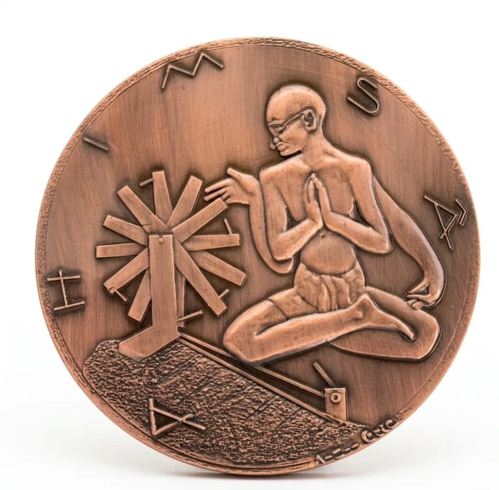 Mahatma Gandhi India's independence Medal Spain RARE BEAUTIFUL BIG SIZE MEDELLION