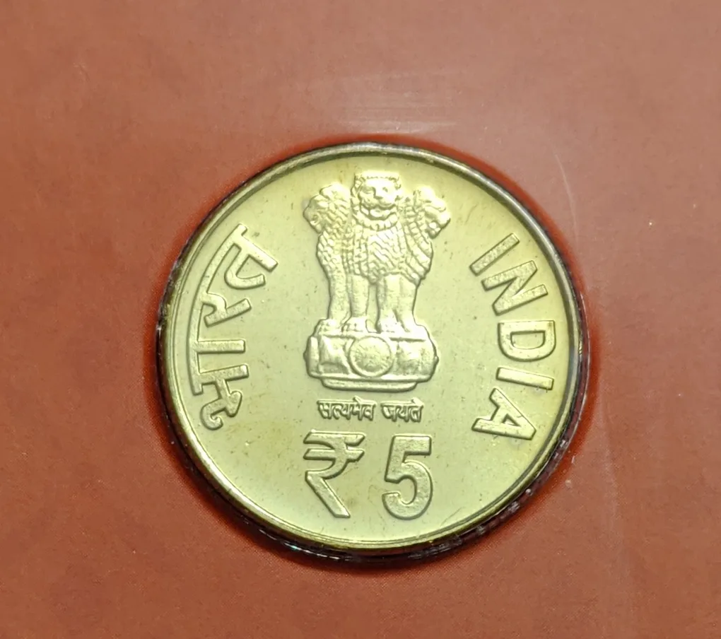 5 Rs 125th Birth Anniversary Prasanta Chandra Mahalanosis Coin Unc Rare Hyderabad Mint Rare