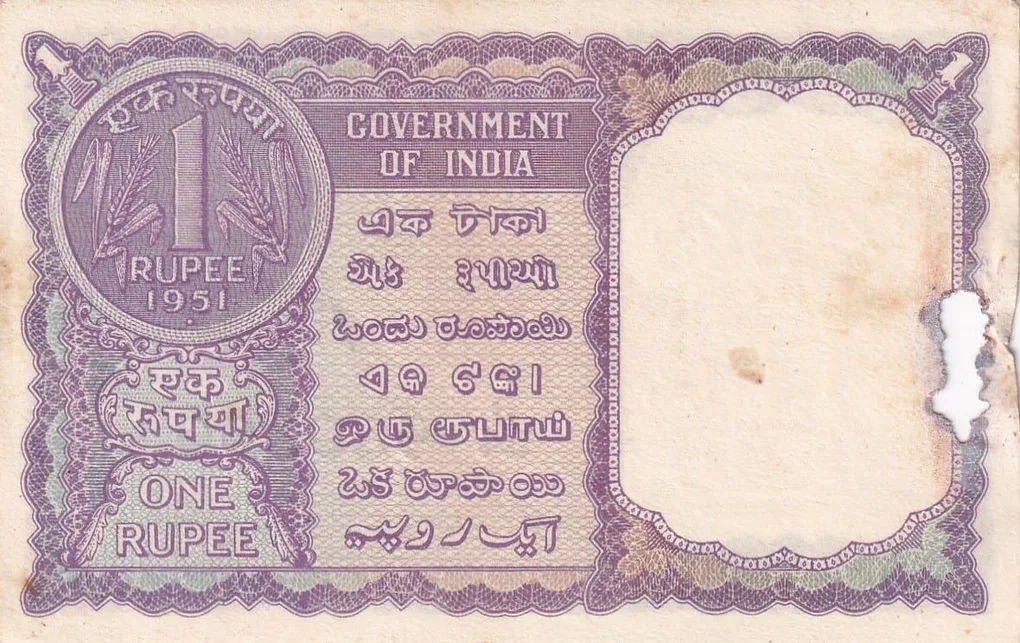 1 Rupees 1951 Governor K.G. Ambegaonkar Rare UNC Note