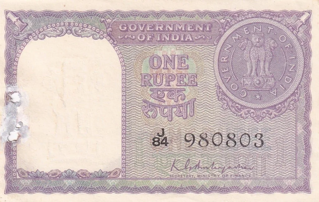 1 Rupees 1951 Governor K.G. Ambegaonkar Rare UNC Note