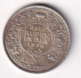 British India ½ Rupee 1936 (George V) Mumbai Mint Rare Silver Coin
